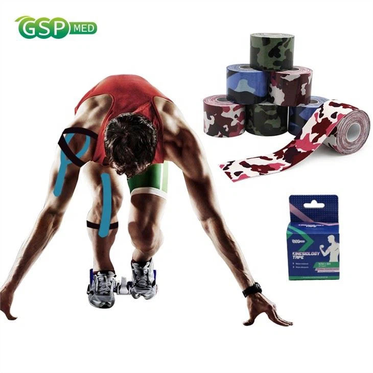 Nouveaux arrivants OEM Logo personnalisé Imprimé Emballage personnalisé pré-coupé Taille régulière Sports Muscle Support Kinésiologie Ruban pour le sport